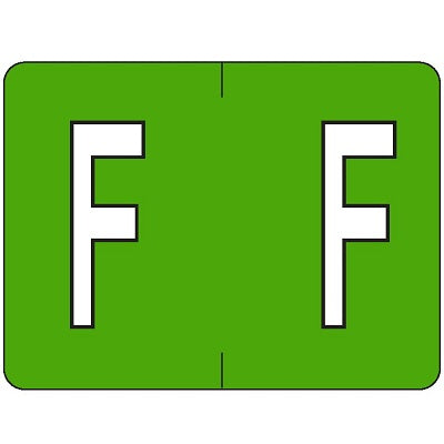 Labels-Alphabetic Colour Code, F Light Green