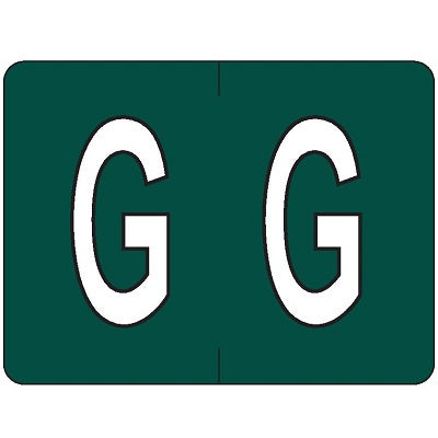 Labels-Alphabetic Colour Code, G Dark Green