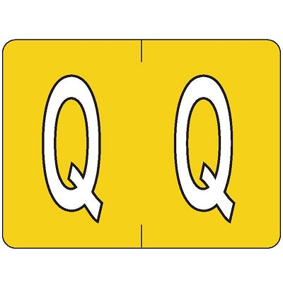 Labels-Alphabetic Colour Code, Q Yellow