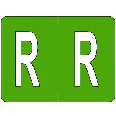 Labels-Alphabetic Colour Code, R Light Green
