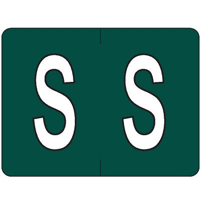 Labels-Alphabetic Colour Code, S Dark Green