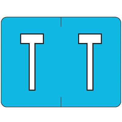 Labels-Alphabetic Colour Code, T Light Blue