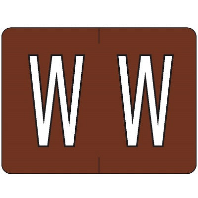 Labels-Alphabetic Colour Code, W Dark Brown