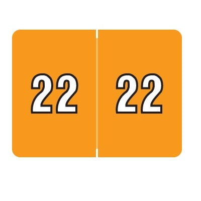 Labels-Year, Numeric Colour Code, 2022 Orange/Black