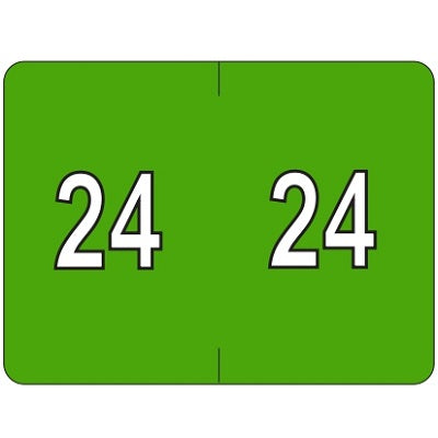 Labels-Year, Numeric Colour Code, 2024 Green