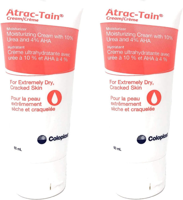 Coloplast Atract-Tain Cream w/ Urea and Alpha Hydroxy Acid (AHA) 60ml 2 oz, Pack of 2