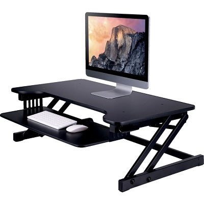 Sit Stand Workstation-Adjustable Riser, 37.5" Wide, Black