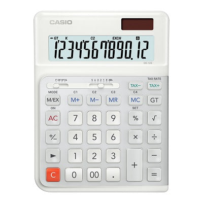 Calculator-Desktop, Casio Solar/Battery 12 Digit White