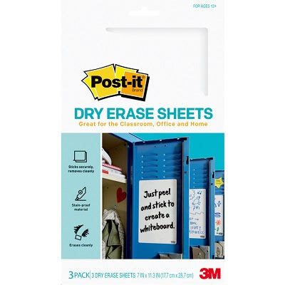 Marker Sheet- Post-It Dry Erase 7" X 11" 3/Pack