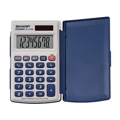 Calculator-Sharp, Handheld Solar/Battery 8 Digit