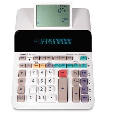 Calculator-Sharp, Paperless, 12 Digit Fluorescent Display