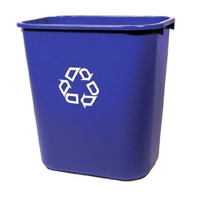 Recycling Container-Plastic 11-3/8X8-1/4X12-1/8 H, Blue