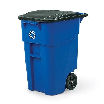 Recycling Container-Brute Roll-Out With Lid, Blue /Logo