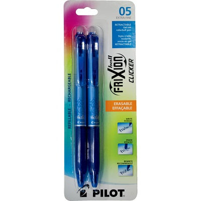 Pen-Retractable, Frixion Clicker Erasable, 0.5Mm Blue 2/Pk