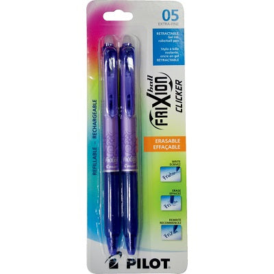 Pen-Retractable, Frixion Clicker Erasable, 0.5Mm Purple 2/Pk
