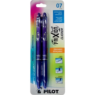 Pen-Retractable, Frixion Clicker Erasable, 0.7Mm Purple 2/Pk