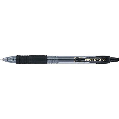 Pen-Retractable, G-2 Gel Roller, 0.7Mm Black