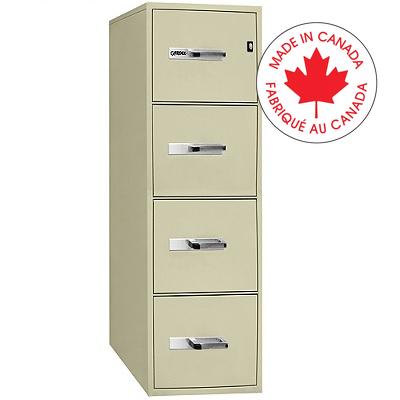 File Cabinet-Fire Resistant, Vertical, Legal 4 Drawer Beige