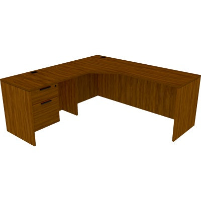 Workstation-Innovations L-Shaped Sngl Pedestal 72X72 Bk Wlnt