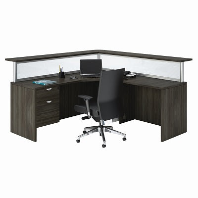 Reception Workstation-Innovations L-Shaped, Grey Dusk