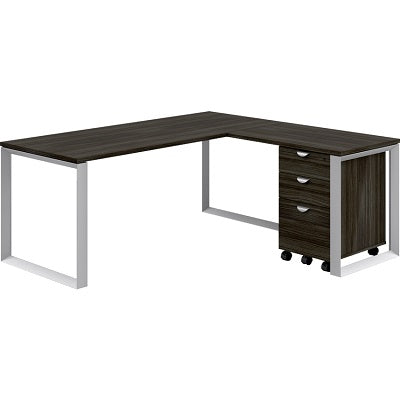 Workstation-Innovations L Shaped W/Pedestal 72X66 Grey Dusk