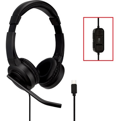 Headset-Usb C, Kensington H1000 On Ear W/ Mic, Black