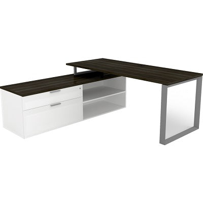 Workstation-Levels Series, L-Shaped Grey Dusk/Pure White