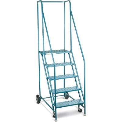 Rolling Ladder- 5 Step With Handrails