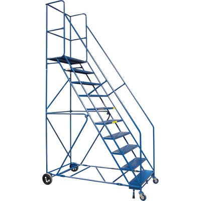 Rolling Ladder-10 Step With Handrails