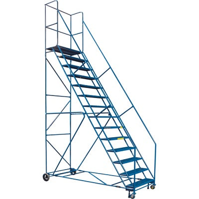 Rolling Ladder-14 Step With Handrails