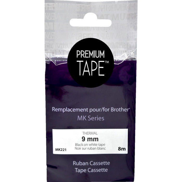 Tape-P-Touch M Series Compatible, 9Mm Black On White