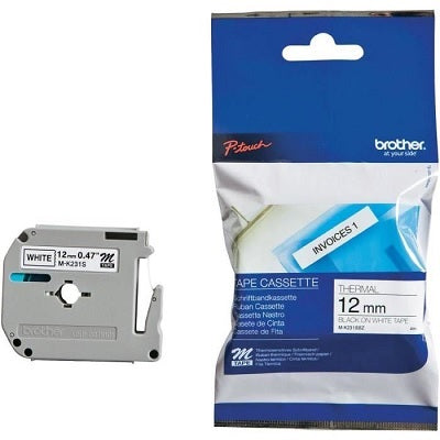 Tape-P-Touch M Series, 12Mm Black On White