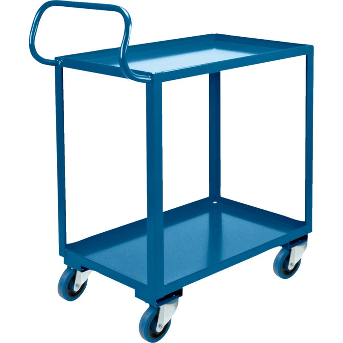 Cart-2 Tier Shelf Cart 24"X37"X32", Lip Up Handle 800Lb. Cap
