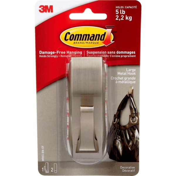 Hook-Command Modern Reflections, Large Brushed Nickel