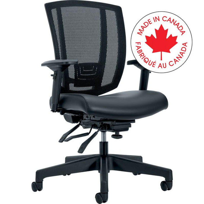 Chair-Multi-Tilter Avro 350M Med Back, Heavy Duty, Black