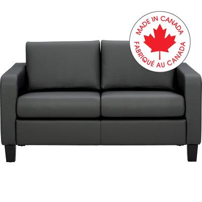 Sofa-Suburb, Two Seat Loveseat, Leather Grey