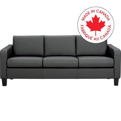 Sofa-Suburb, Three Seat, Leather Grey