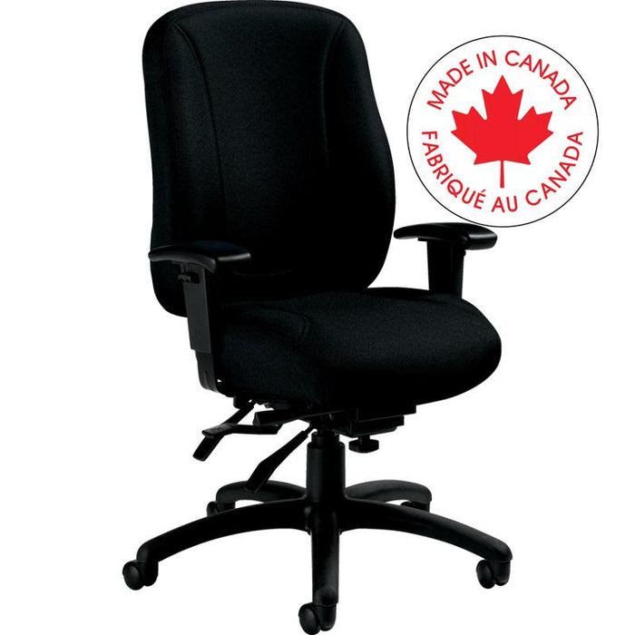 Chair-Multi-Tilter Overtime High Back, Jenny Fabric Ebony