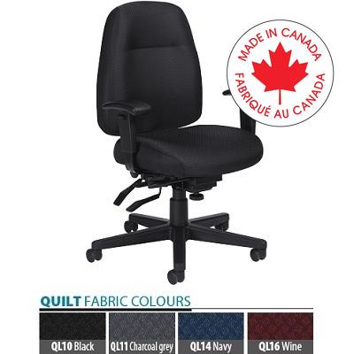 Chair-Multi-Tilter Full-Time Medium Back, Quilt Black