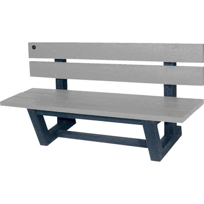 Bench-Outdoor, Recycled Plastic Park, 6', Grey