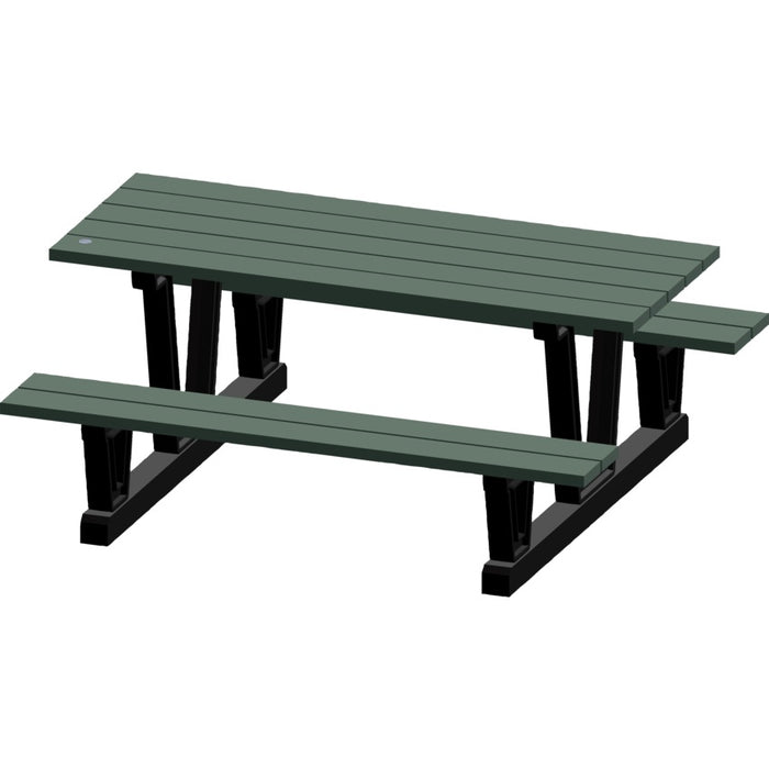 Picnic Table-Outdoor, Recycled Plastic, 6', Grey