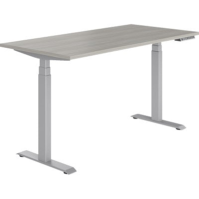 Height Adjustable Table-Newland, 58 X 23 Tun/Noce Grigio