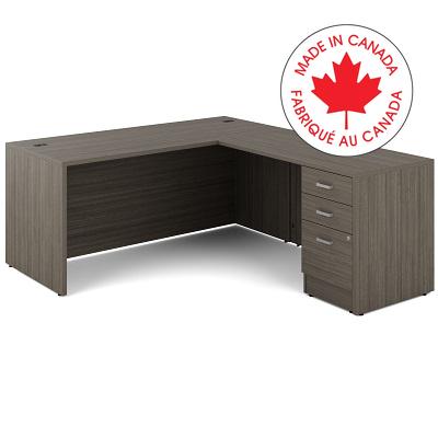 Workstation-Newland L Shaped Desk 66X78 Absolute Acajou