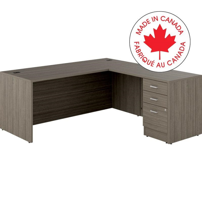 Workstation-Newland L Shaped Desk 72X72 Absolute Acajou