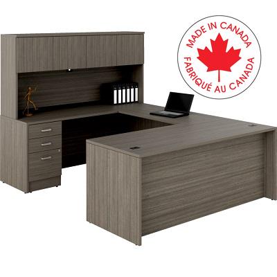 Workstation-Newland U Suite 72X96 Absolute Acajou