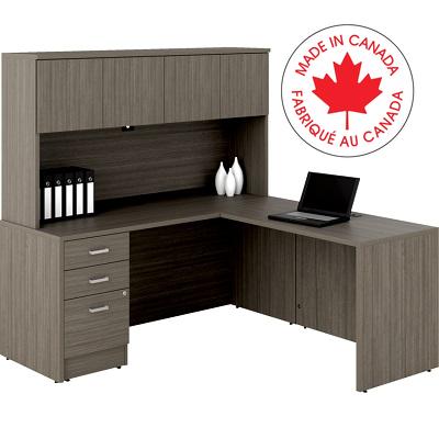 Workstation-Newland L Shaped Desk 66X66 Absolute Acajou