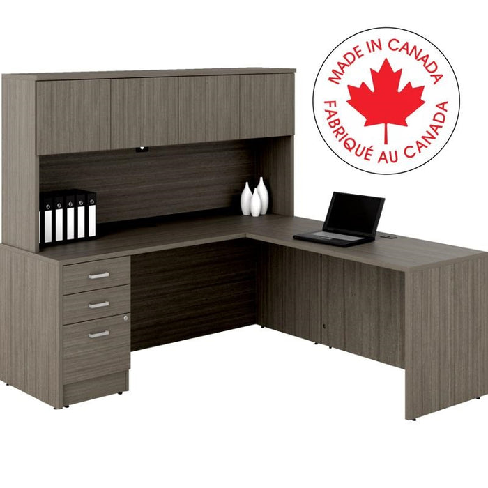 Workstation-Newland L Shaped Desk 72X72 Absolute Acajou