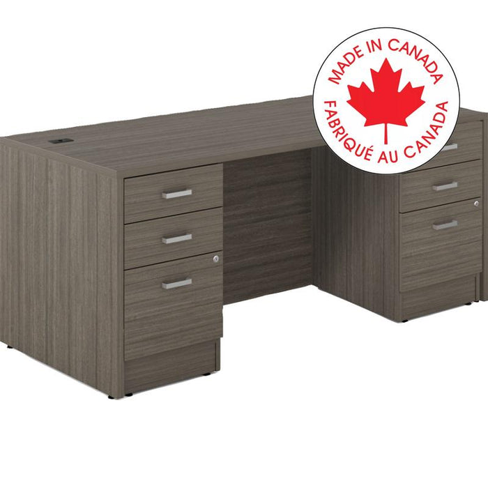 Desk-Newland Double Pedestal, Box/Box/File 72X30" Acajou