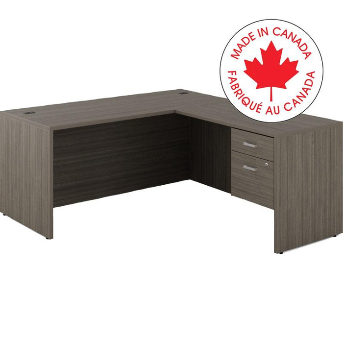 Workstation-Newland L Shaped Desk 66X72 Absolute Acajou