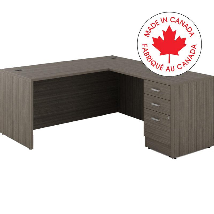 Workstation-Newland L Shaped Desk Bx/Bx/Fl 66X72 Acajou